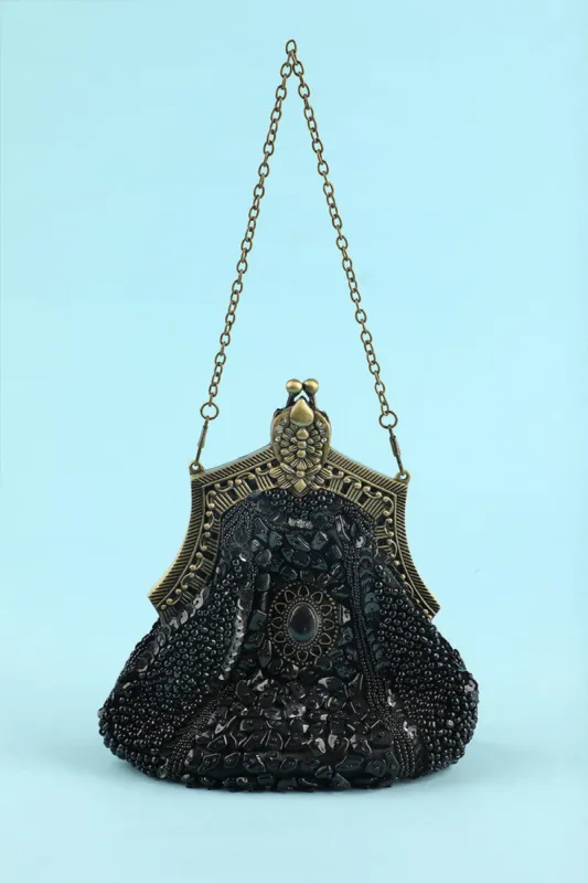 Black Vintage Evening Bag sold by KissProm