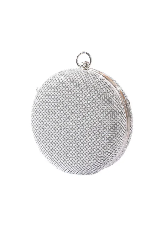 Silver Exquisite Round Party Handbag sold by KissProm