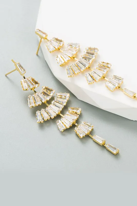 White Rhinestone Prom Earrings sold by KissProm