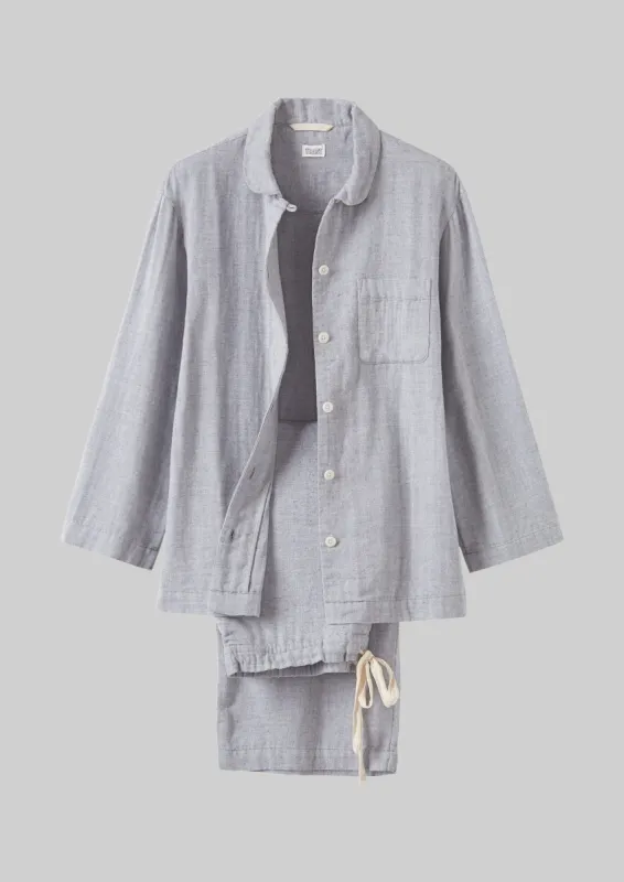 Ada Soft Double Cotton Pyjamas | Grey Melange sold by TOAST