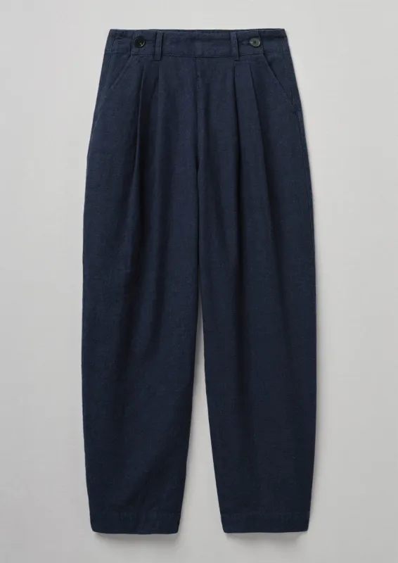 Mariner Hemp Cotton Trousers | Dark Chambray Blue sold by TOAST