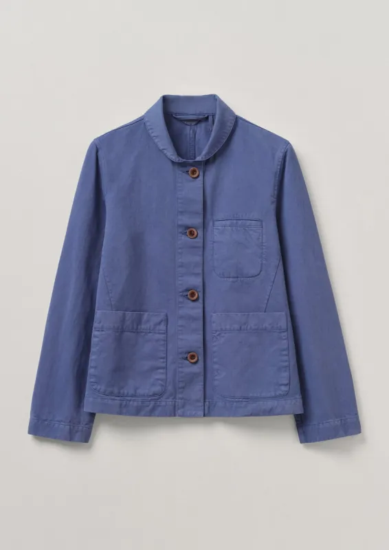 Garment Dyed Cotton Herringbone Jacket | Sunwashed Blue sold by TOAST