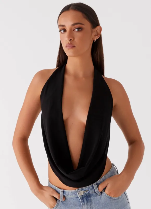 Elysia Chiffon Top - Black sold by Peppermayo