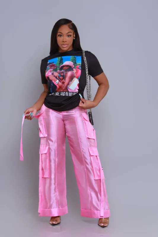 Front Stage Oversized Cargo Pants - Pink sold by Swankaposh