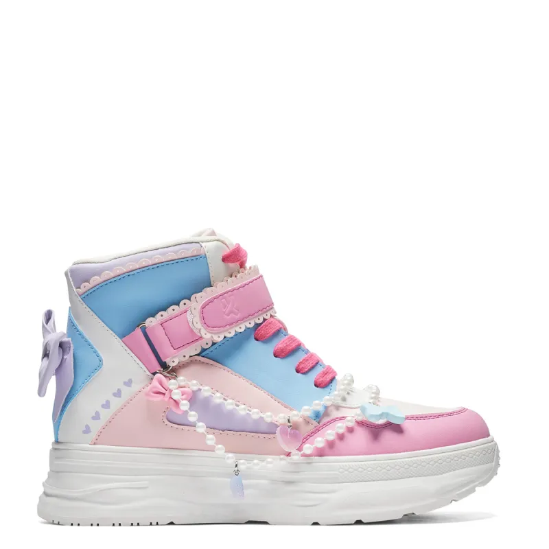 sugar★  Sugar Wishes Chunky Hi Top Trainers - Pastel Multi | Parallel