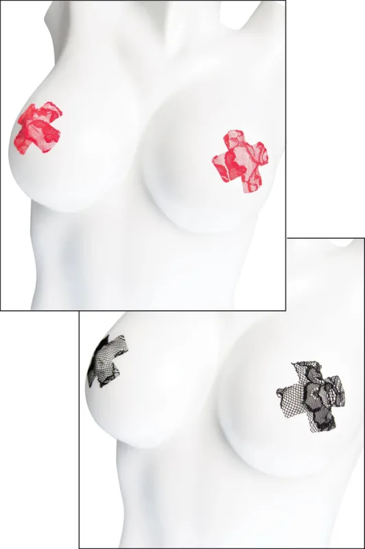 Cross-shaped Lace Flat Pasties Set sold by Shoe Freaks