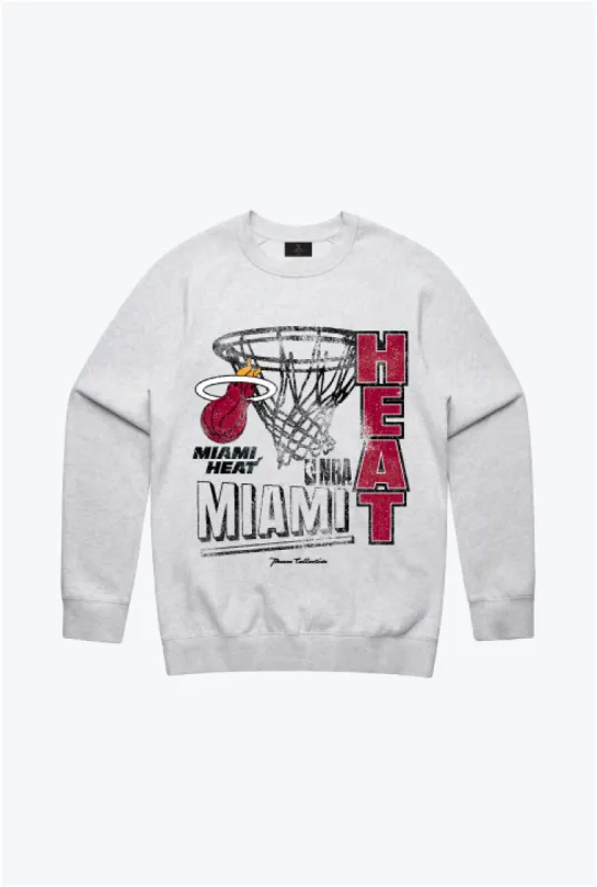 Miami Heat Basketball Net Crewneck - Ash sold by Peace-Collective