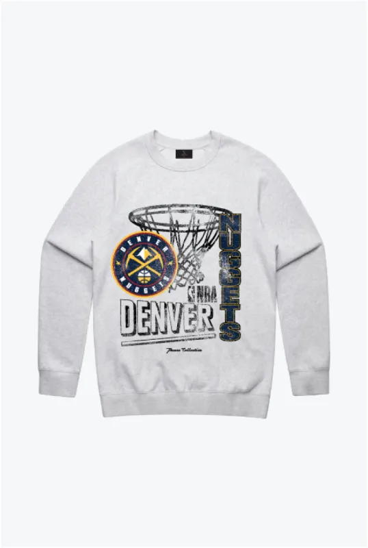Denver Nuggets Basketball Net Crewneck - Ash sold by Peace-Collective