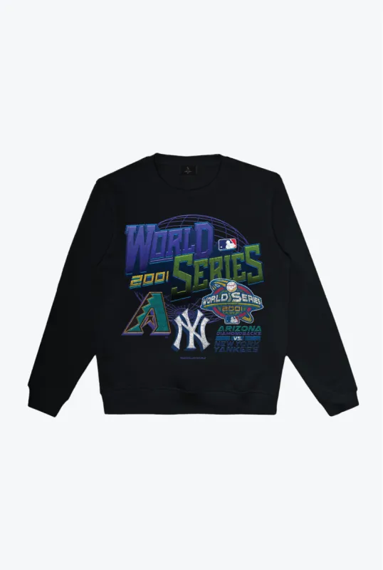 2001 World Series: Arizona Diamondbacks Vs. New York Yankees Crewneck - Black sold by Peace-Collective