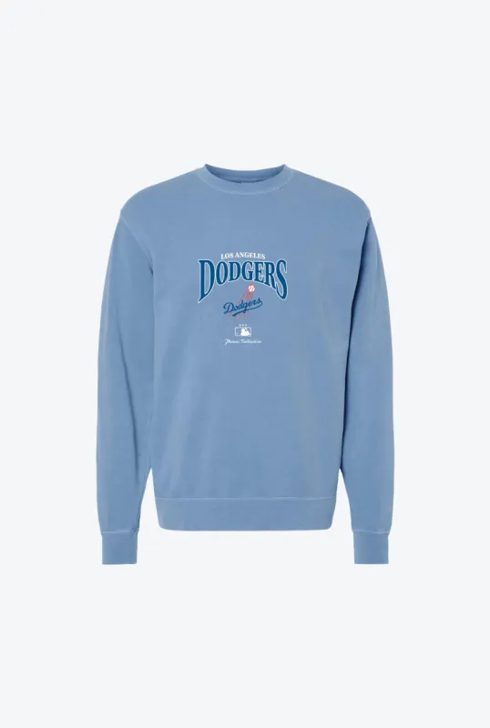 Los Angeles Dodgers Vintage Embroidered Crewneck - Blue sold by Peace-Collective