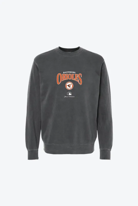 Baltimore Orioles Vintage Embroidered Crewneck - Black sold by Peace-Collective