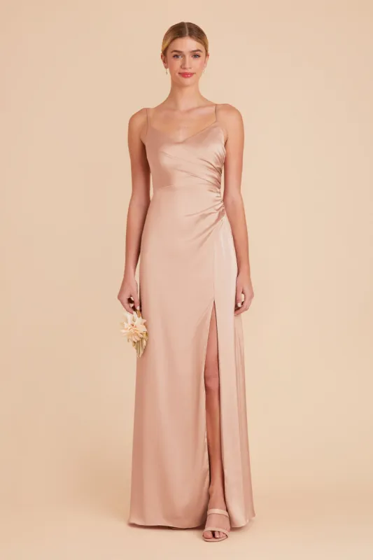 Catherine Matte Satin Dress - Rose Gold sold by Birdy Grey