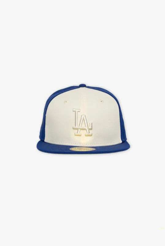 Los Angeles Dodgers Tonal 2-Tone 59FIFTY - Cream/Royal Blue sold by Peace-Collective