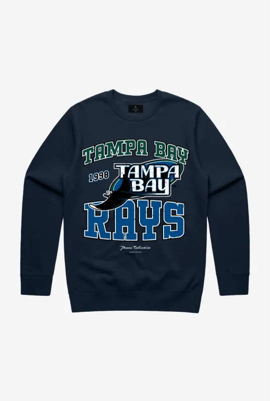 Tampa Bay Rays Vintage Washed Crewneck - Navy sold by Peace-Collective