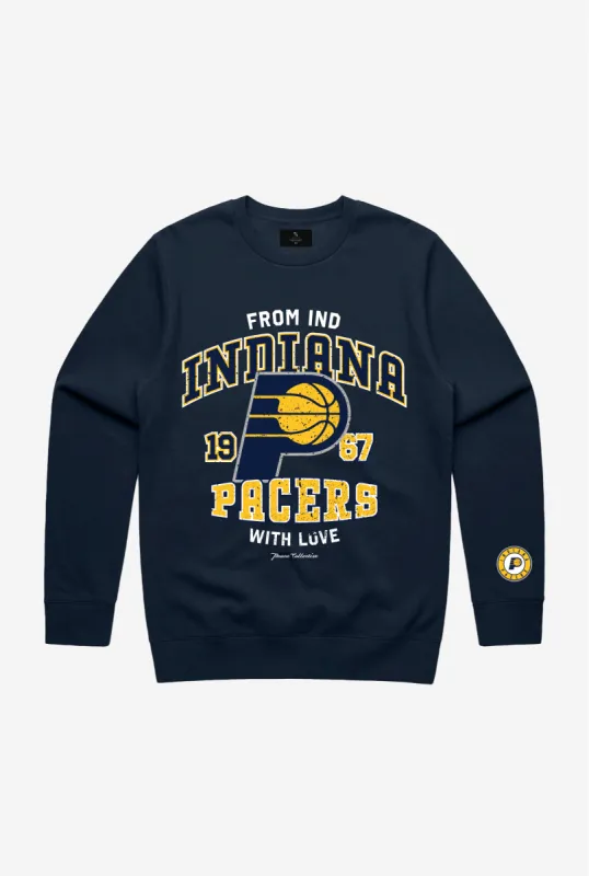 Indiana Pacers Washed Crewneck - Navy sold by Peace-Collective