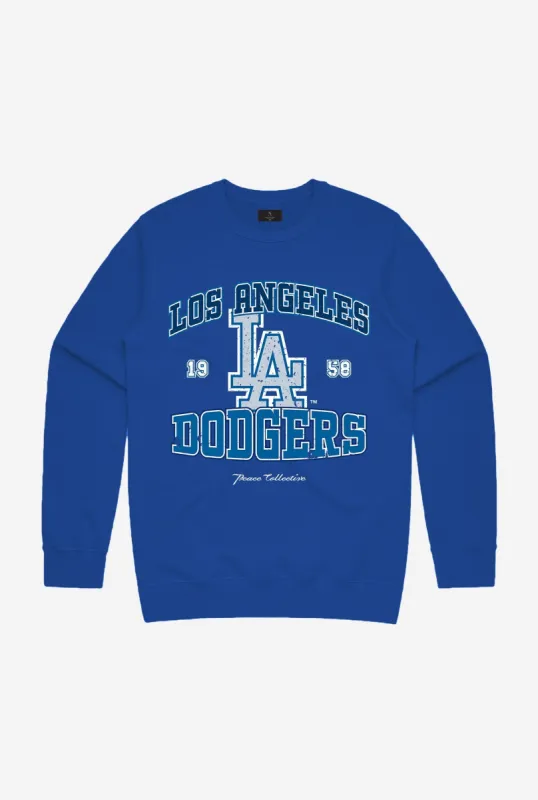 Los Angeles Dodgers Vintage Washed Crewneck - Royal sold by Peace-Collective