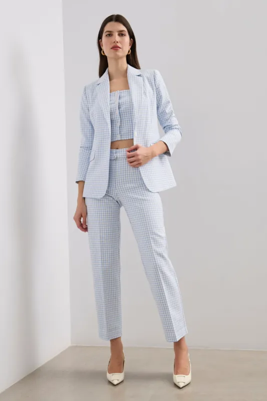 High waisted gingham pants with belt sold by Tristan Style