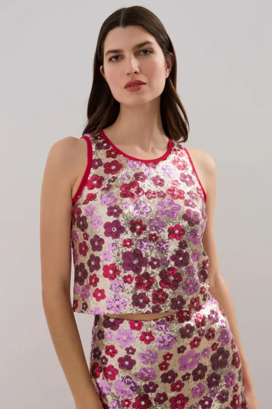 Crop sequin top sold by Tristan Style