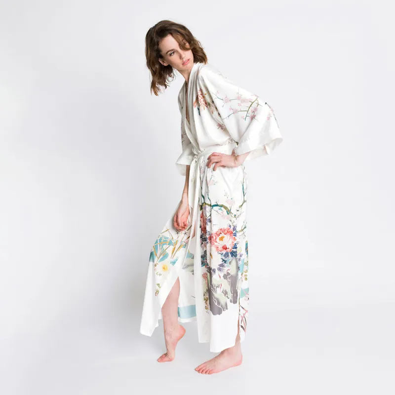 Spring Floral Long Kimono Robe sold by Kim + Ono