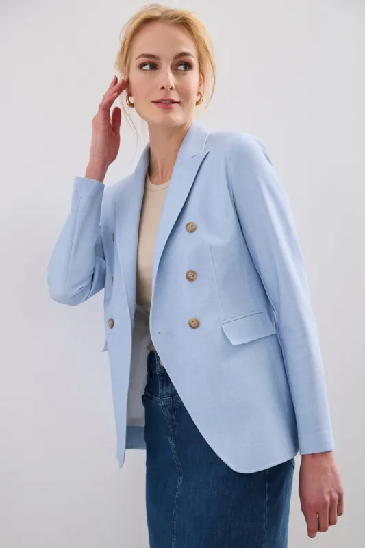 Fitted Sport Chic blazer with double-breasted closure sold by Tristan Style