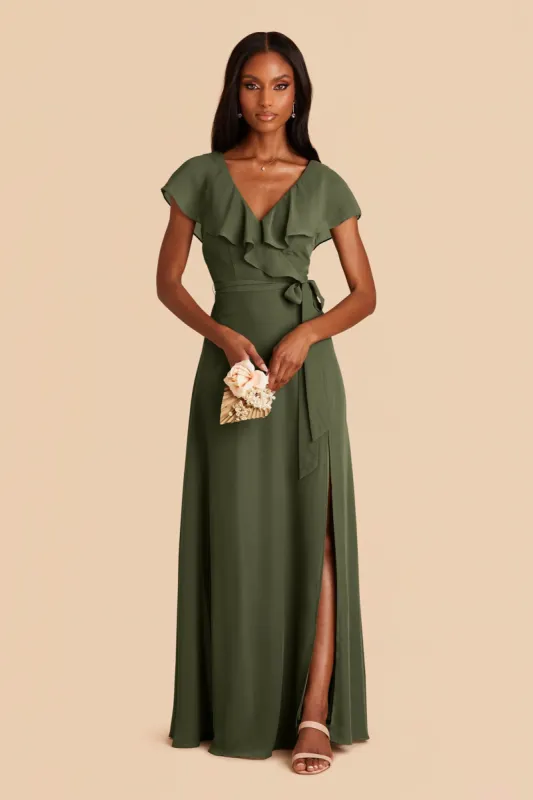 Jackson Chiffon Dress - Olive sold by Birdy Grey