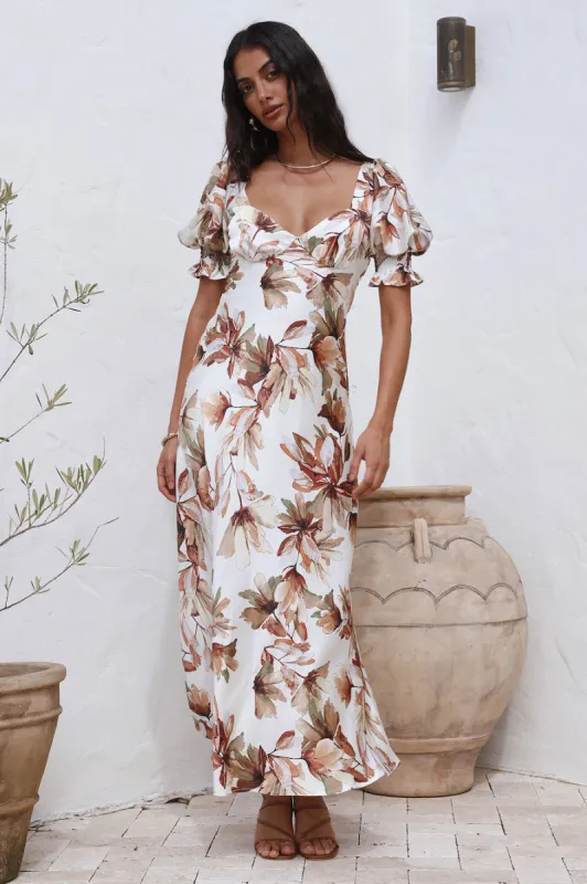 Whimsical Heart Maxi Dress Brown sold by Fortunate One