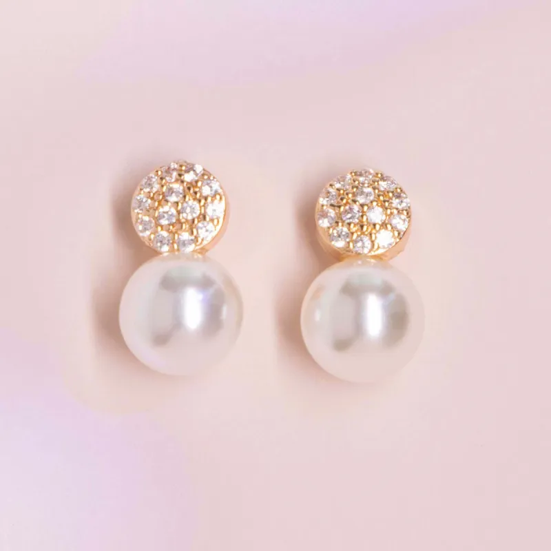 Broome Crystal & Pearl Drop Earrings sold by Birdy Grey