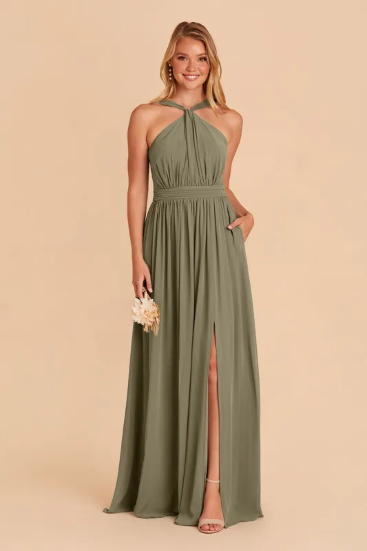 Kiko Chiffon Dress - Moss Green sold by Birdy Grey