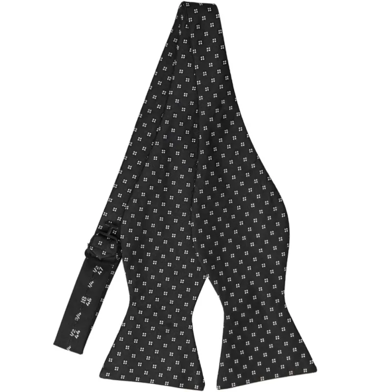 Black and White Athos Dot Self-Tie Bow Tie sold by TieMart