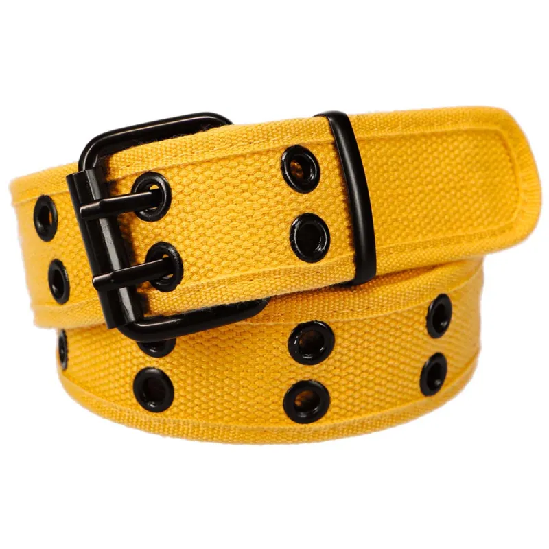 Golden Yellow Double Grommet Belt sold by TieMart