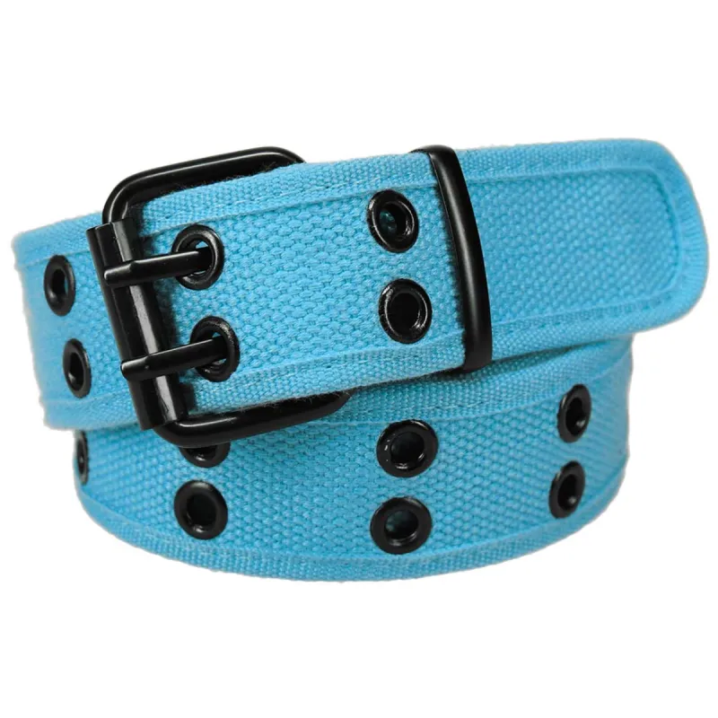 Bright Blue Double Grommet Belt sold by TieMart