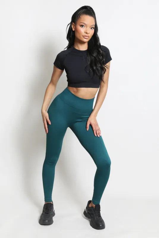 High Waist Ribbed Leggings - Della sold by Storm Desire