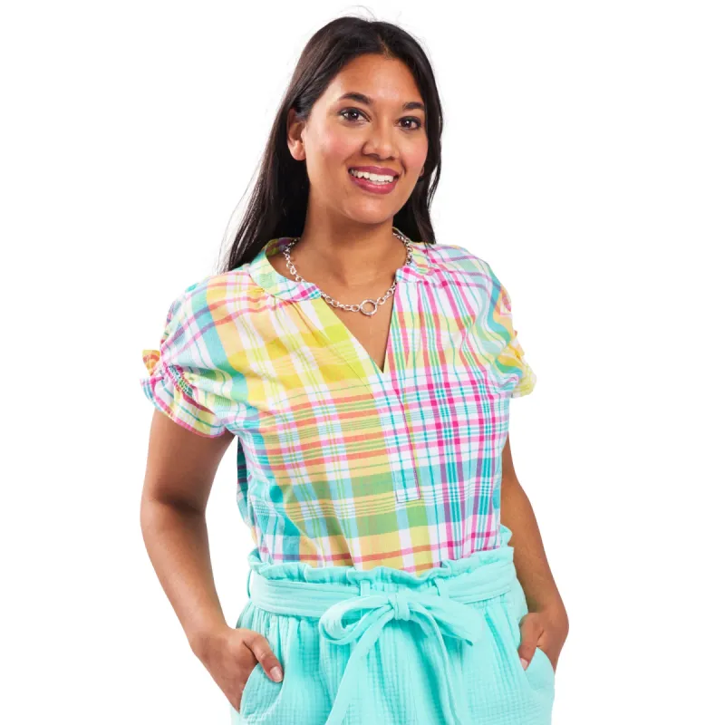mySTYLE Women's Plaid Top with Cap Sleeves sold by Giant Tiger