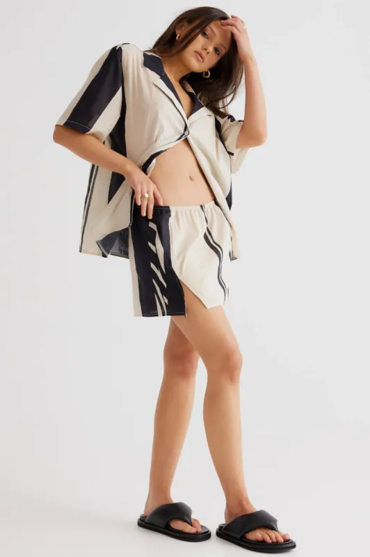 SNDYS Alba Mini Skirt Black Print sold by Selfie Leslie