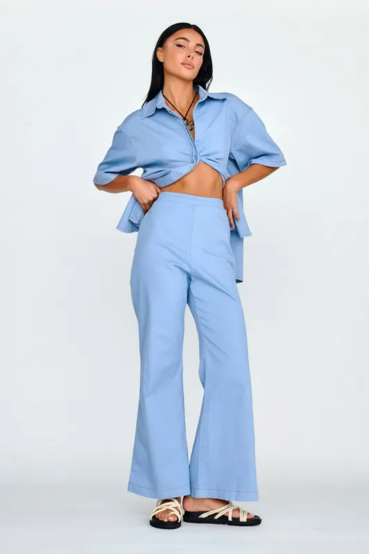 Light Aura Long Pants Denim Blue sold by Selfie Leslie