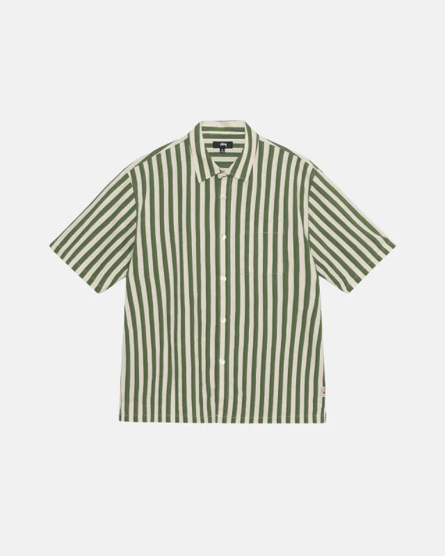 BOXY FLAT HEM SHIRT STRIPED sold by Stussy