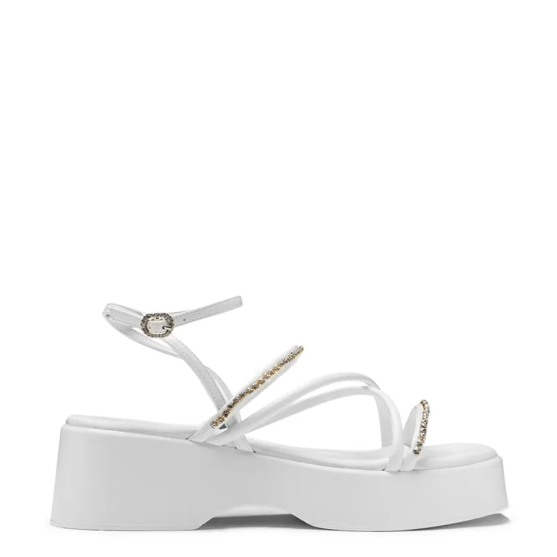 Monarch Strappy Diamante Sandals - White sold by Koi Footwear