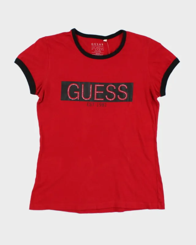 Y2k 00s Guess Womens Red T-shirt - XL | Parallel