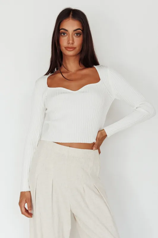 Mosey Long Sleeve Knit Top Ivory sold by Selfie Leslie