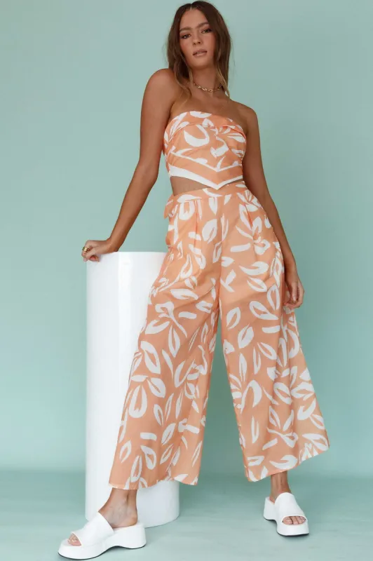 Randi Wide Leg Pants Leaf Print Mango sold by Selfie Leslie