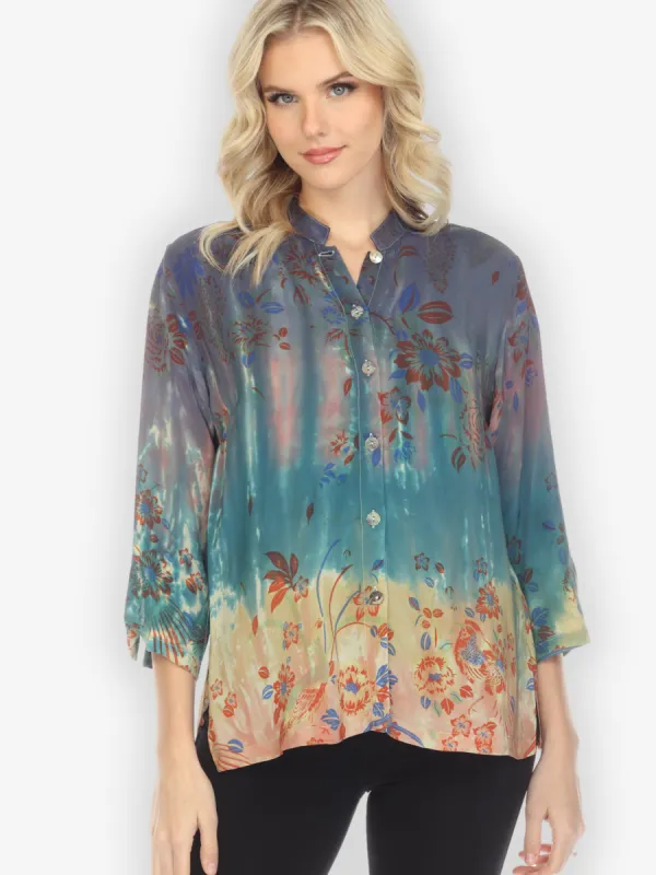 Fabulous Flowers Forever Tie Dye Blouse sold by Citron