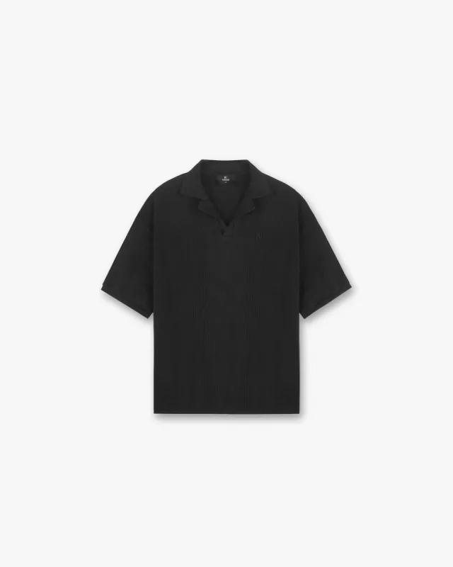Open Stitch Polo - Black sold by Represent