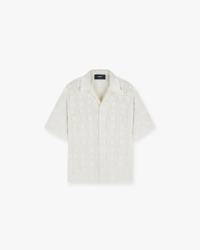 Lace Knit Shirt - Chalk sold by Represent