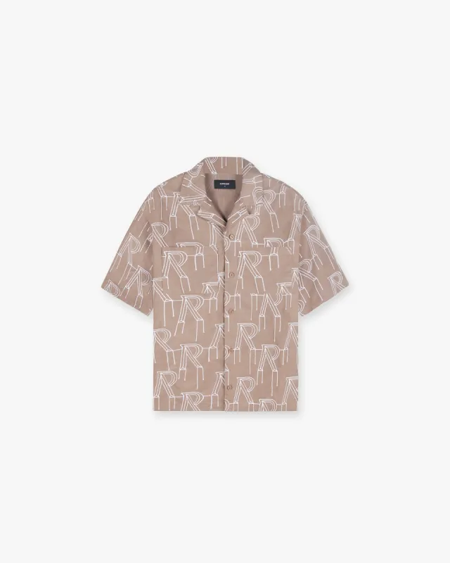 Embroidered Initial Overshirt - Washed Taupe sold by Represent
