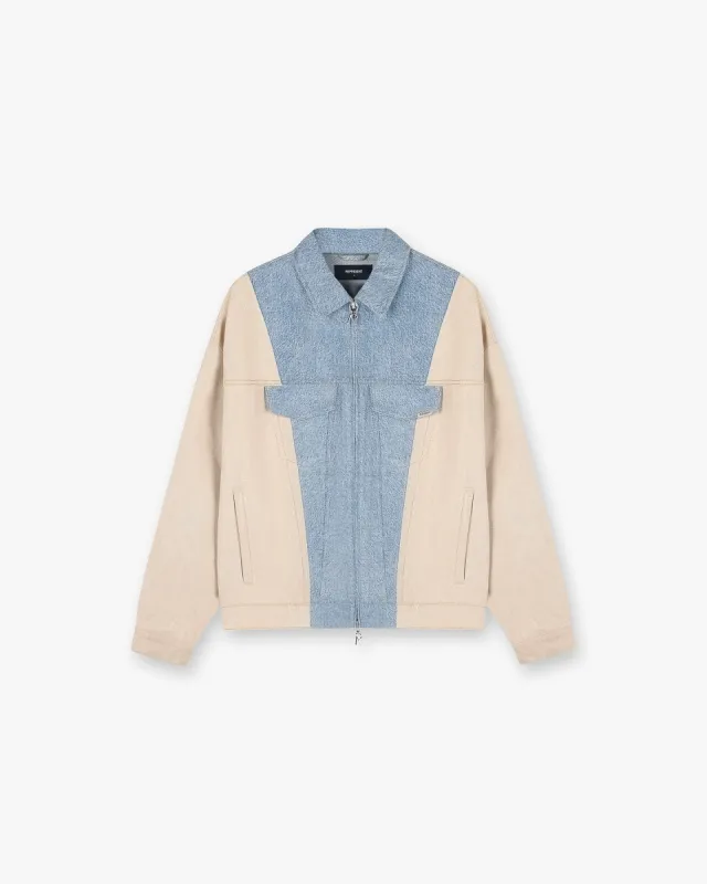 R4 Colour Block Denim Jacket - Blue sold by Represent