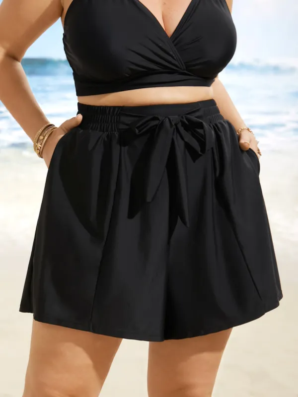 High Rise Tie Knot Wideband Waist Swim Bottom sold by Bloomchic