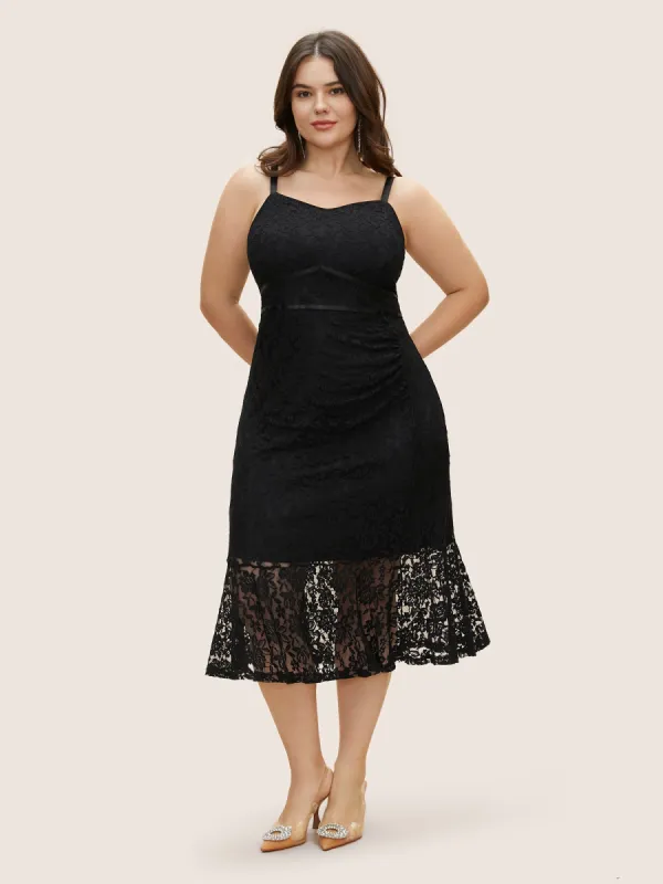 Rose Crochet Lace Mesh Cami Dress sold by Bloomchic