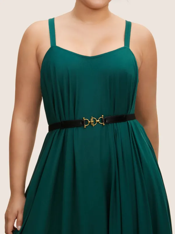 Gold Geometric Circle Buckle Belt sold by Bloomchic