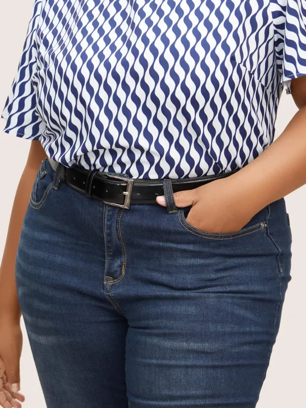 Fashionable Square Buckle Pu Belt sold by Bloomchic