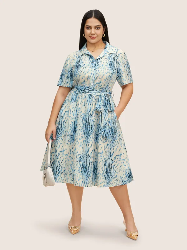 Animal Print Shirt Collar Button Up Dress sold by Bloomchic